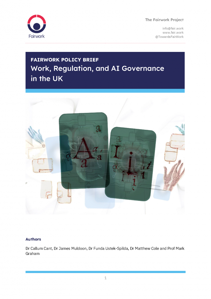 Fairwork Policy Brief: Governance of Artificial Intelligence cover page