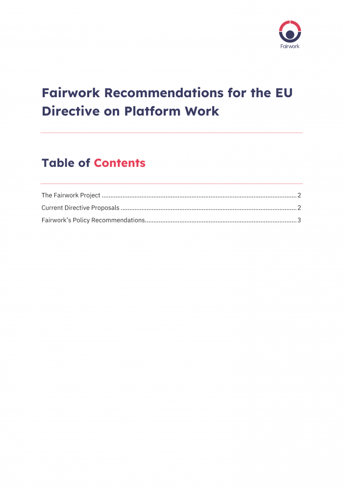 Cover page policy brief EU regulation